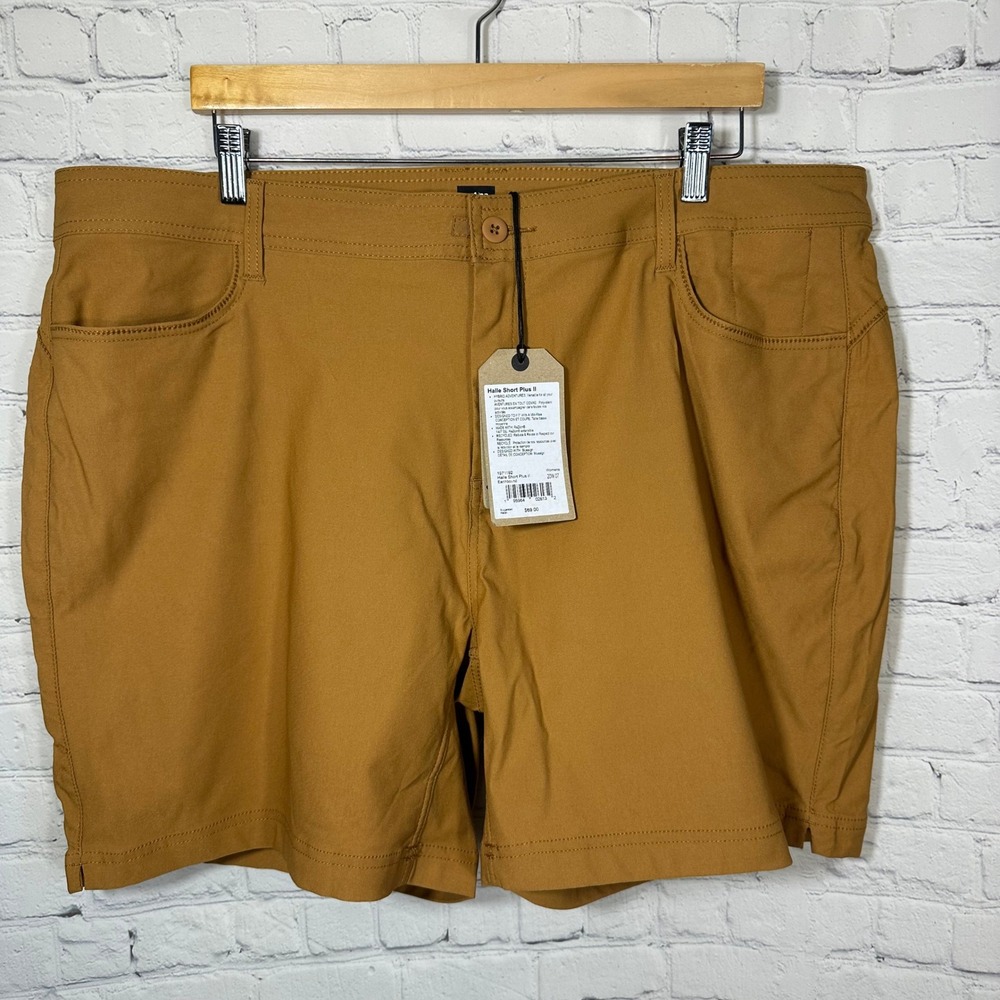 NEW Prana Halle Short Plus II Womens 20W‎ Earthbound Brown ReZion Hiking Shorts